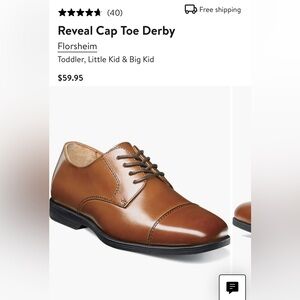 Florshiem Boys Brown Leather Dress Shoes